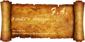 Fehér Albina névjegykártya